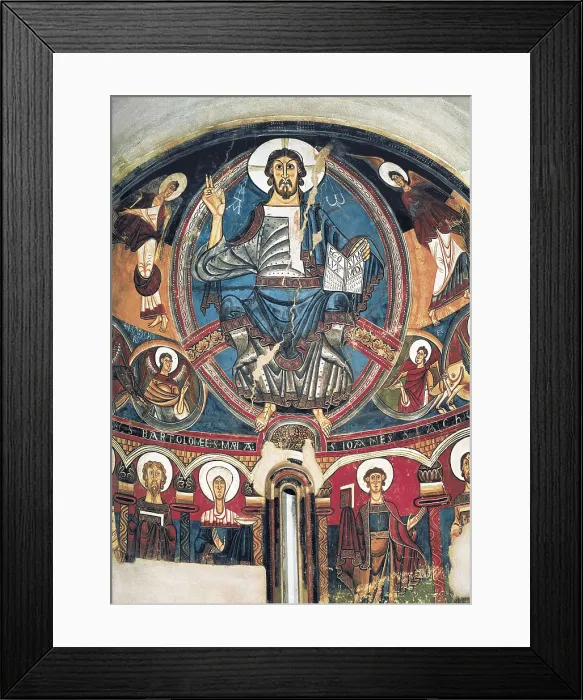 Framed Print : AISA / Everett Collection SANT CLIMENT DE TALL, Master of (12th century). Church of Sant Climent in Tall. Paintings in the central apse. c. 1123