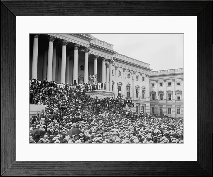 Framed Print : WETS gather at the U.S. Capitol to support appeal for the exemption of beer and wine from Prohibition. June 14, 1919 (BSLOC_2016_10_84)