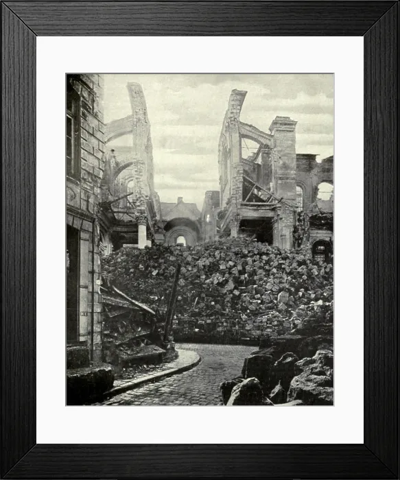 Framed Print : World War 1. Battle of Arras (April 9-12, 1917). The ruins of the Cathedral of Arras, after the battles of April-May 1917. (BSLOC_2013_1_141)