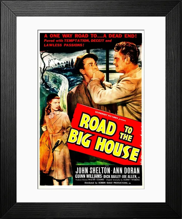 Framed Print : ROAD TO THE BIG HOUSE, US poster, from left: Ann Doran, John Shelton, Guinn Big Boy Williams, 1947