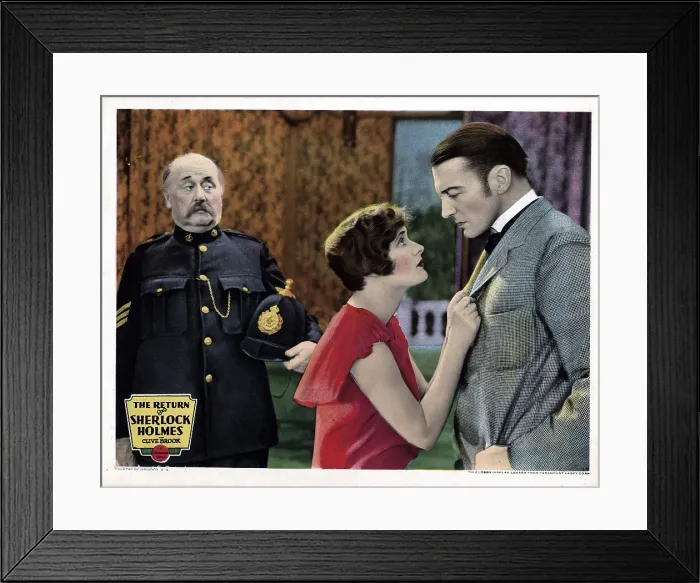 Framed Print : THE RETURN OF SHERLOCK HOLMES, from left, Hubert Druce, Betty Lawford, Clive Brook, 1929 Framed Print : THE RETURN OF SHERLOCK HOLMES, from left, Hubert Druce, Betty Lawford, Clive Brook, 1929