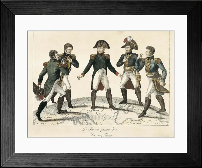 Framed Print : 'The Four Corners Games or The Five Brothers', representation of Napolen Bonaparte and his brothers Joseph, Jerome, Louis and Lucien. Etching. SPAIN. Madrid Framed Print : 'The Four Corners Games or The Five Brothers', representation of Napolen Bonaparte and his brothers Joseph, Jerome, Louis and Lucien. Etching. SPAIN. Madrid