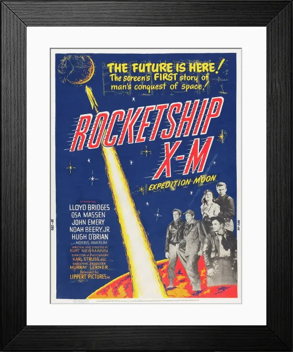 Framed Print : ROCKETSHIP X-M, l-r: Noah Beery Jr. John Emery, Hugh O'Brian, Osa Massen, Lloyd Bridges on poster art, 1950 Framed Print : ROCKETSHIP X-M, l-r: Noah Beery Jr. John Emery, Hugh O'Brian, Osa Massen, Lloyd Bridges on poster art, 1950