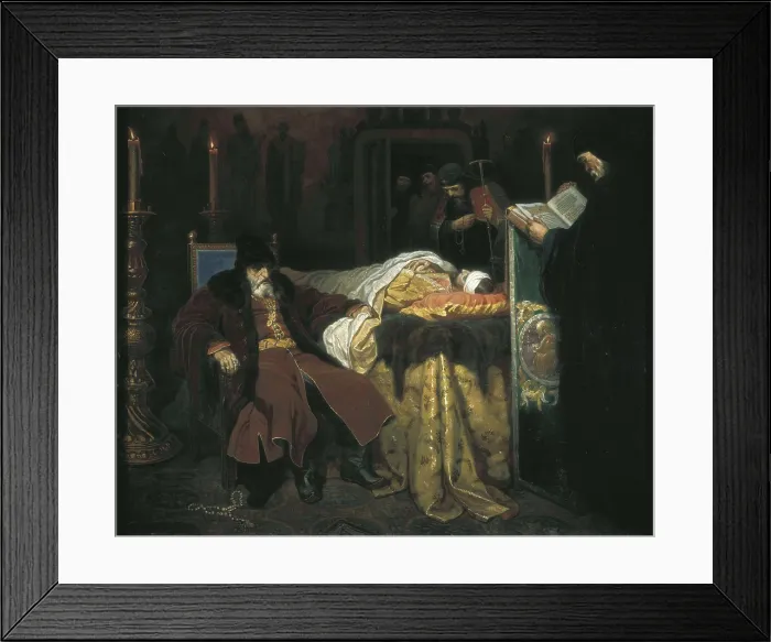 Framed Print : Ivan IV Vasilyevich the Terrible (1530-1584). Ivan the Terrible after his son's death. Oil on canvas. RUSSIA. Moscow. Tretyakov Gallery Framed Print : Ivan IV Vasilyevich the Terrible (1530-1584). Ivan the Terrible after his son's death. Oil on canvas. RUSSIA. Moscow. Tretyakov Gallery