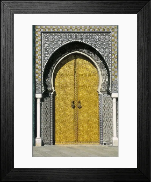 Framed Print : MOROCCO. Fes. Royal Palace. Door of the Royal Palace, situated in Fes el Jedid (New Fes). Islamic art. Architecture. AISA / Everett Collection**US SALES ONLY**