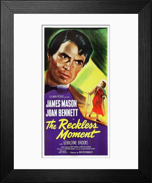 Framed Print : THE RECKLESS MOMENT, US poster, from left: James Mason, Joan Bennett, 1949 Framed Print : THE RECKLESS MOMENT, US poster, from left: James Mason, Joan Bennett, 1949