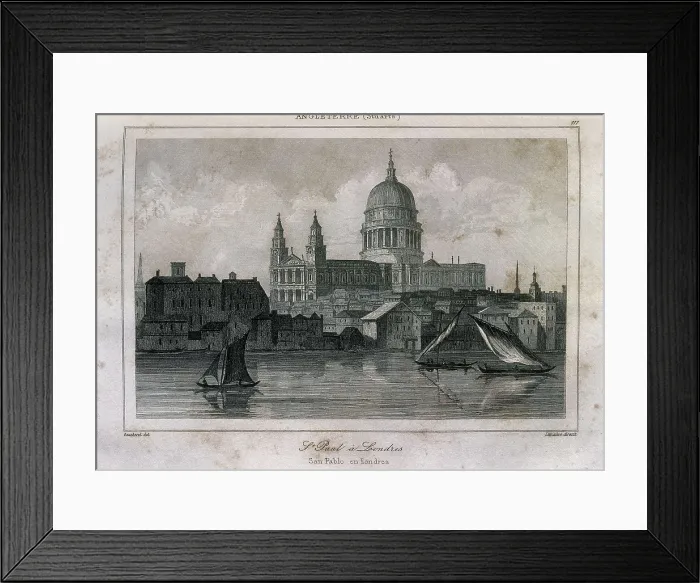 Framed Print : London. St. Paul's Cathedral (1844). Engraving. AISA / Everett Collection**US SALES ONLY**