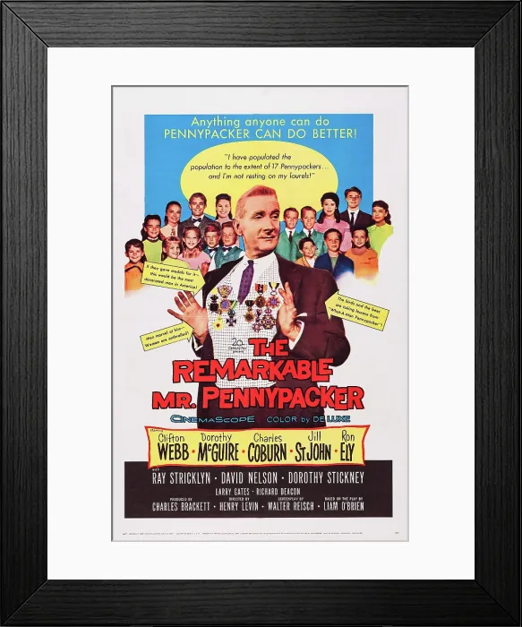 Framed Print : THE REMARKABLE MR. PENNYPACKER, US poster art, Clifton Webb, (center), 1959. TM & Copyright 20th Century Fox Film Corp. All rights reserved / courtesy Everett Collection Framed Print : THE REMARKABLE MR. PENNYPACKER, US poster art, Clifton Webb, (center), 1959. TM & Copyright 20th Century Fox Film Corp. All rights reserved / courtesy Everett Collection