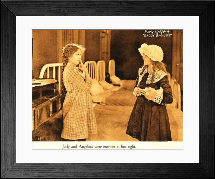 Framed Print : DADDY LONG LEGS, l-r: Mary Pickford, Fay Lemport on lobbycard, 1919