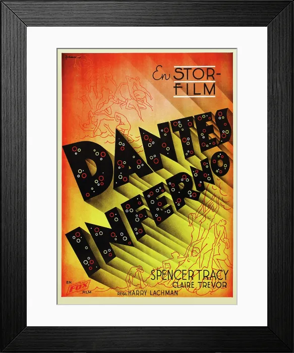 Framed Print : DANTE'S INFERNO, Swedish poster art, 1935 Framed Print : DANTE'S INFERNO, Swedish poster art, 1935