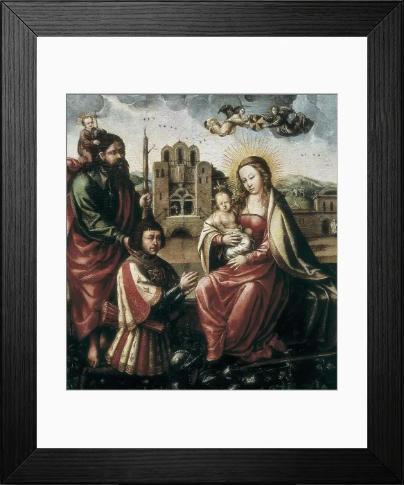 Framed Print : The Virgin of Christopher Columbus. beg. 16th c. Castilian anonymous. Oil on wood. SPAIN. Madrid. Lzaro Galdiano Foundation. AISA / Everett Collection**US SALES ONLY**