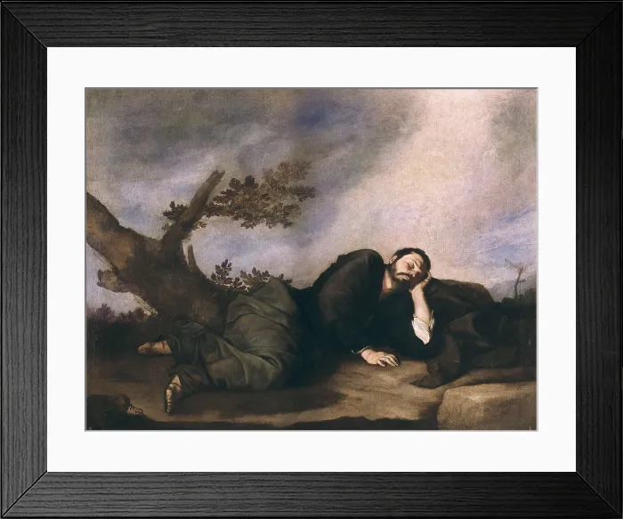 Framed Print : RIBERA, Jos (1588-1652). Jacob's Dream. 1639. This works concerns the misterious dream of the 'Genesis', chapter 28. Baroque art. Oil on canvas. SPAIN. Madrid