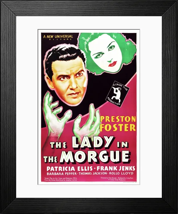 Framed Print : THE LADY IN THE MORGUE, US poster art, from left: Preston Foster, Patricia Ellis, 1938