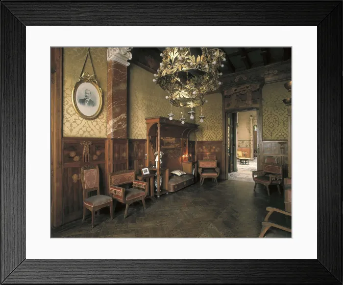Framed Print : DOMENECH I MONTANER, Lluis (1850-1923). Navs House. 1901-1907. SPAIN. Reus. Navs House. Living room with furniture by Gaspar Homar i Mesquida. Modernism. Architecture