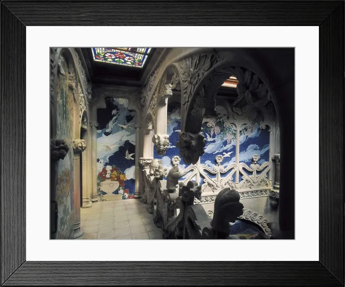 Framed Print : DOMENECH I MONTANER, Lluis (1850-1923). Navs House. 1901-1907. SPAIN. Reus. Navs House. Corridor of the music room. Modernism. Architecture