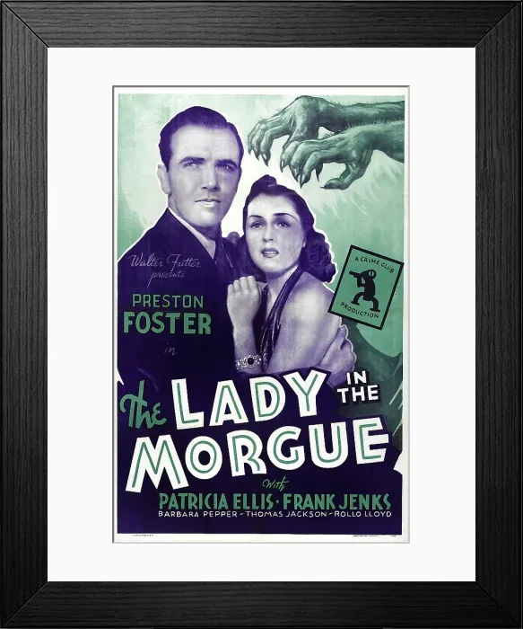 Framed Print : THE LADY IN THE MORGUE, US poster art, from left: Preston Foster, Patricia Ellis, 1938