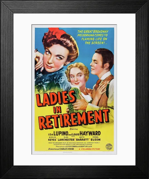 Framed Print : LADIES IN RETIREMENT, US poster, Ida Lupino, Evelyn Keyes, Louis Hayward, 1941