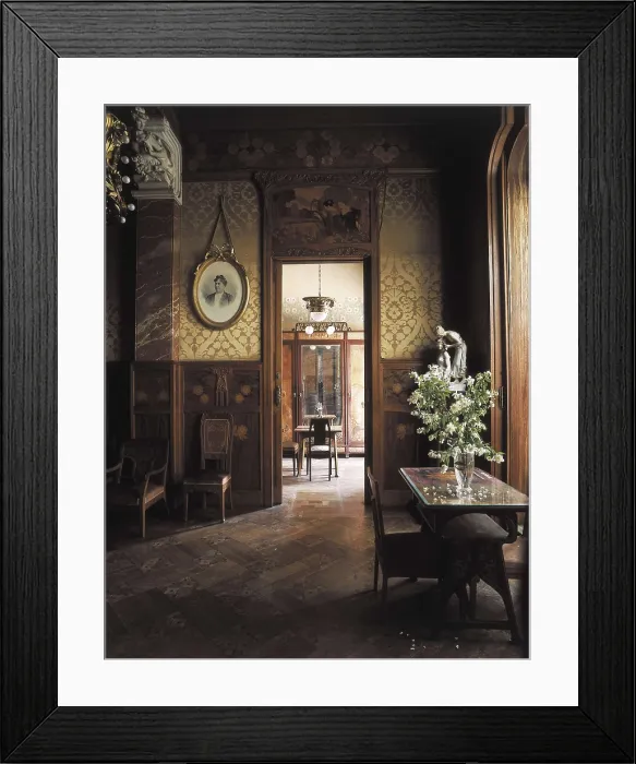 Framed Print : DOMENECH I MONTANER, Lluis (1850-1923). Navs House. 1901-1907. SPAIN. Reus. Navs House. Living room. View from the dinning room to the dressing room. Modernism. Architecture