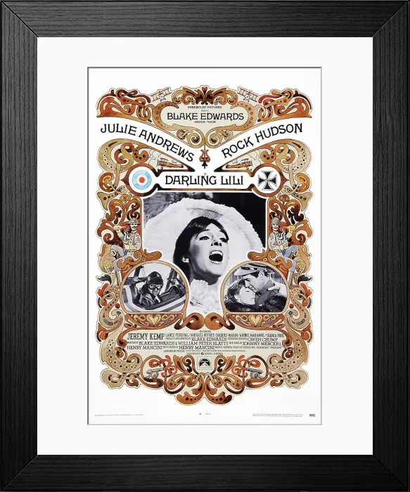 Framed Print : DARLING LILI, US poster art, left inset: Rock Hudson; center: Julie Andrews; right inset: Julie Andrews, Rock Hudson, 1970