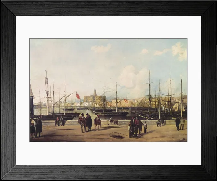 Framed Print : GALLEGO Y ALVAREZ, Domingo (1817-?). Malaga Harbour. 1846. Oil on canvas. SPAIN. Barcelona. Barcelona Maritime Museum. AISA / Everett Collection**US SALES ONLY**