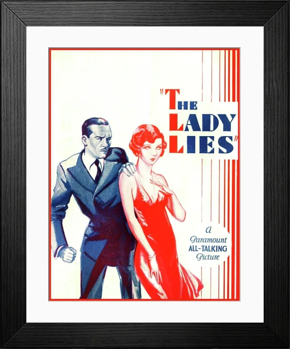 Framed Print : THE LADY LIES, US poster art, from left: Walter Huston, Claudette Colbert, 1929