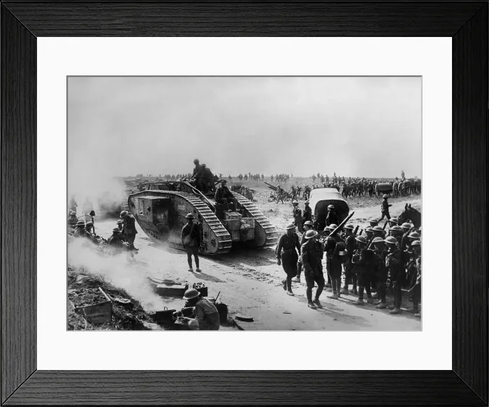 Framed Print : World War 1. British forces in Bapaume, France, site of a battle from August 21 through Sept. 3, 1918