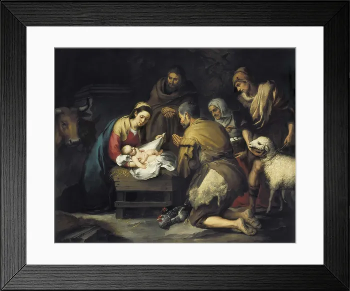 Framed Print : MURILLO, Bartolom Esteban (1617-1682). The Adoration of the Shepherds. 1655. Baroque art. Oil on canvas. SPAIN. Madrid. Prado Museum. AISA / Everett Collection**US SALES ONLY** Framed Print : MURILLO, Bartolom Esteban (1617-1682). The Adoration of the Shepherds. 1655. Baroque art. Oil on canvas. SPAIN. Madrid. Prado Museum. AISA / Everett Collection**US SALES ONLY**