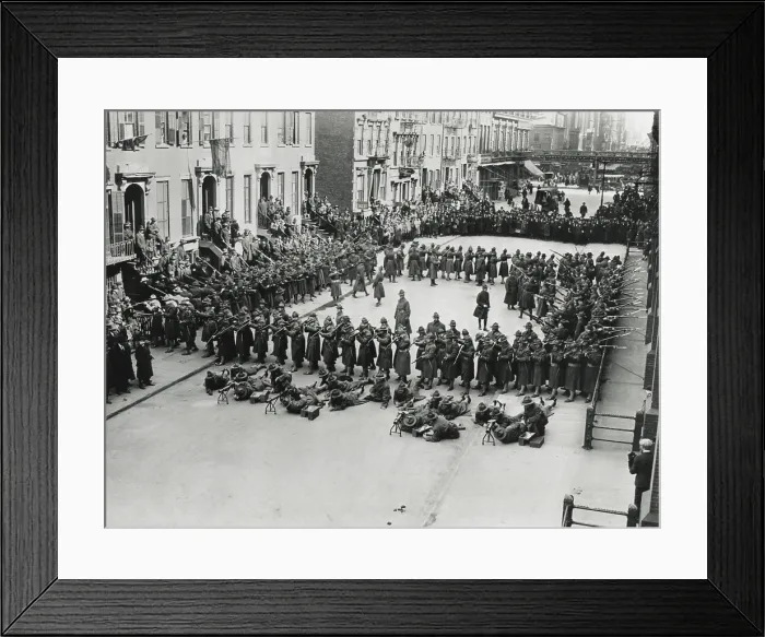 Framed Print : 2nd Battalion of the IX Coast Artillery Corps demonstrating the hollow square formation, March 1918 Framed Print : 2nd Battalion of the IX Coast Artillery Corps demonstrating the hollow square formation, March 1918
