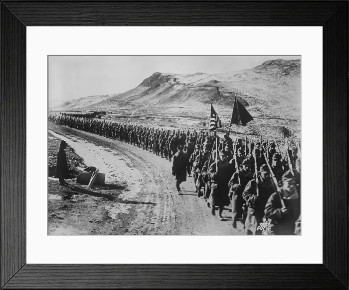 Framed Print : American Expeditionary Force Siberia, 31st Infantry, on the march in Far Eastern Russia, 1918-20