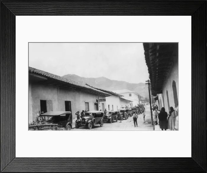 Framed Print : 1st Battalion Marines arrived at Matagalpa, Nicaragua, in autos, in 1927