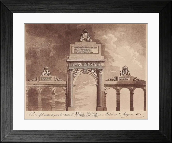 Framed Print : Spain (1814). Triumphal arch built for the entrance of Fernando VII into Madrid. Litography. SPAIN. Madrid. Municipal Museum. AISA / Everett Collection**US SALES ONLY** Framed Print : Spain (1814). Triumphal arch built for the entrance of Fernando VII into Madrid. Litography. SPAIN. Madrid. Municipal Museum. AISA / Everett Collection**US SALES ONLY**