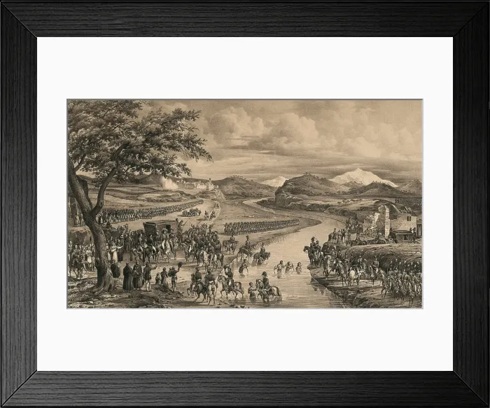 Framed Print : Spain (24th March 1814). Retrun of Fernando VII. The king crossing the Fluvi river. Litography. SPAIN. Madrid. National Library. AISA / Everett Collection**US SALES ONLY**