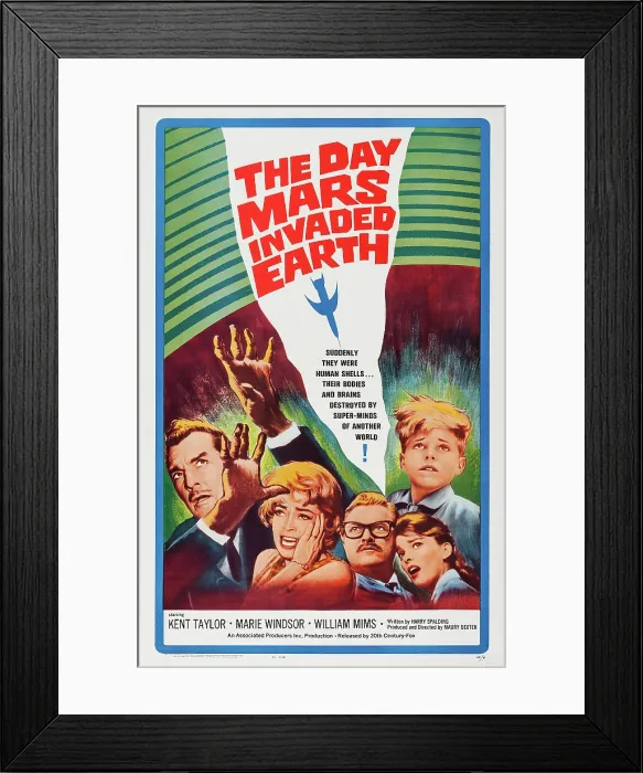 Framed Print : THE DAY MARS INVADED EARTH, US poster, from left: Kent Taylor, Marie Windsor, William Mims, 1963, TM & Copyright 20th Century Fox Film Corp. / courtesy Everett Collection Framed Print : THE DAY MARS INVADED EARTH, US poster, from left: Kent Taylor, Marie Windsor, William Mims, 1963, TM & Copyright 20th Century Fox Film Corp. / courtesy Everett Collection