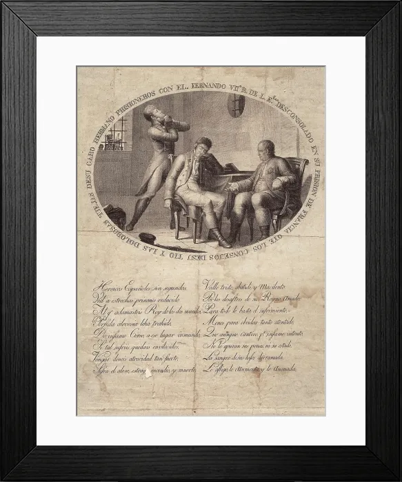Framed Print : FERDINAND VII of Spain (1784-1833). Captivity of Fernando VII in France. Etching. SPAIN. San Fernando. Municipal Historic Museum. AISA / Everett Collection**US SALES ONLY**