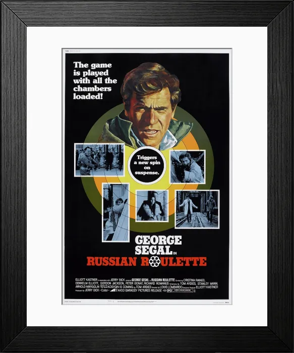 Framed Print : RUSSIAN ROULETTE, US poster, George Segal, 1975