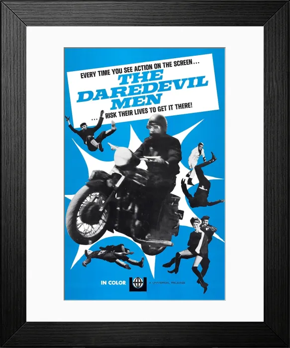 Framed Print : THE DAREDEVIL MEN, poster art, circa 1965 Framed Print : THE DAREDEVIL MEN, poster art, circa 1965