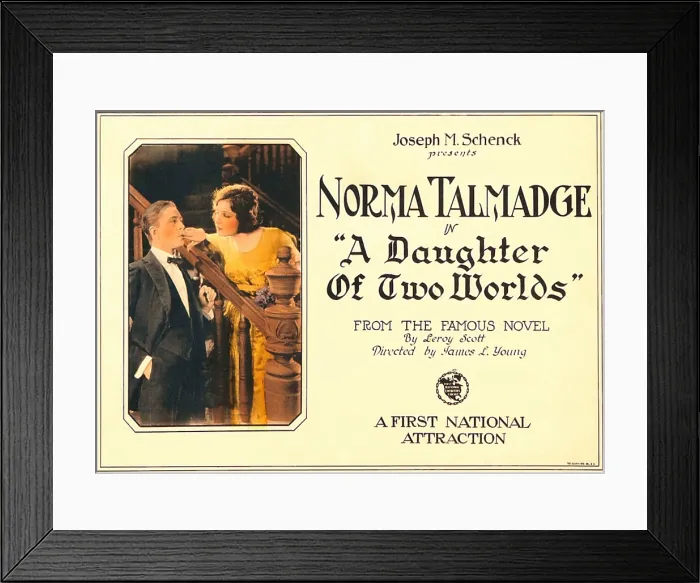 Framed Print : A DAUGHTER OF TWO WORLDS, right: Norma Talmadge on lobbycard, 1920 Framed Print : A DAUGHTER OF TWO WORLDS, right: Norma Talmadge on lobbycard, 1920