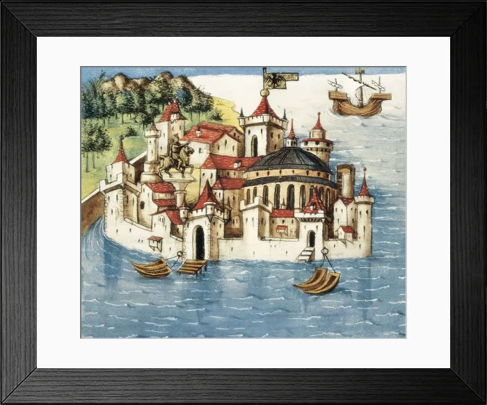 Framed Print : Constantinople, 15th c. Miniature Painting. SPAIN. Madrid. National Library. AISA / Everett Collection**US SALES ONLY**