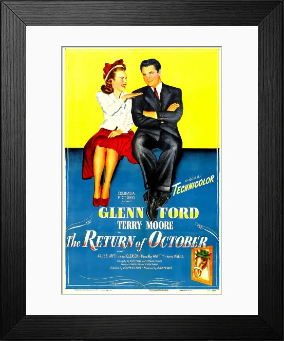 Framed Print : THE RETURN OF OCTOBER, US poster, Glenn Ford, Terry Moore, 1948