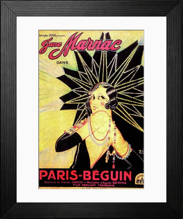 Framed Print : THE DARLING OF PARIS, (aka PARIS-BEGUIN), Jeanne Marnac (aka Jane Marnac) on French poster art, 1931