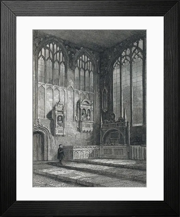 Framed Print : SHAKESPEARE, William (1564-1616). Tomb of Shakespeare in the Church of Stratford-on-Avon. Engraving. AISA / Everett Collection**US SALES ONLY**