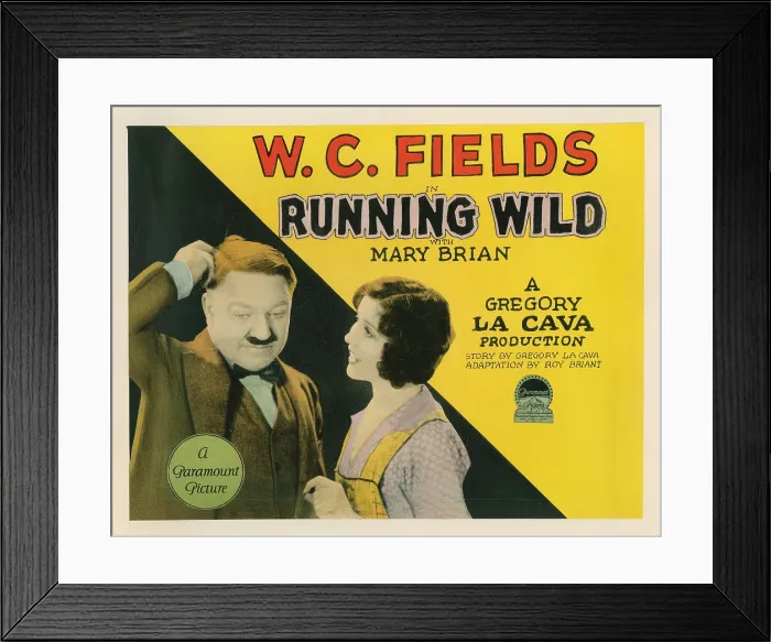 Framed Print : RUNNING WILD, from left: W.C. Fields, Mary Brian, 1927 Framed Print : RUNNING WILD, from left: W.C. Fields, Mary Brian, 1927