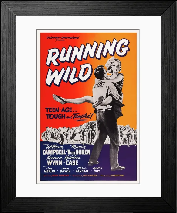 Framed Print : RUNNING WILD, US poster art, 1955 Framed Print : RUNNING WILD, US poster art, 1955