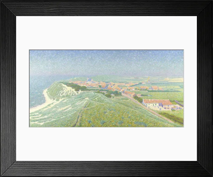 Framed Print : Zoutelande on the Island of Walcheren, by Ferdinand Hart Nibbrig, c. 1900-12, Dutch oil painting. Post impressionists landscape painted in pointillist technique (BSLOC_2016_2_155)