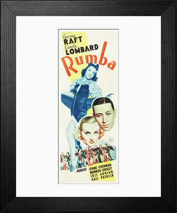 Framed Print : RUMBA, top: Margo, bottom l-r: Carole Lombard, George Raft on insert poster art, 1935