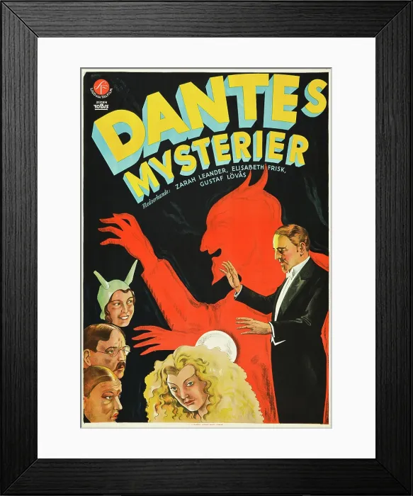 Framed Print : DANTE'S MYSTERIES, (aka DANTES MYSTERIER), Swedish poster art, 1931