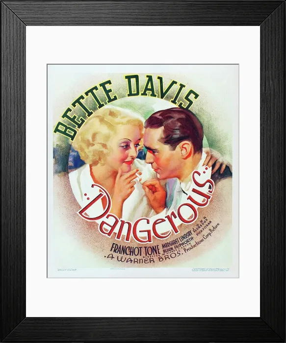 Framed Print : DANGEROUS, l-r: Bette Davis, Franchot Tone on window card, 1935 Framed Print : DANGEROUS, l-r: Bette Davis, Franchot Tone on window card, 1935