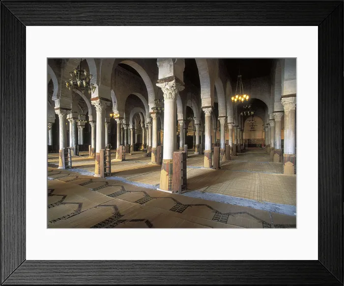 Framed Print : Great Mosque of Kairouan. 836-872. TUNISIA. Qayrawan. Great Mosque. Prayer hall. Islamic art. Architecture. AISA / Everett Collection**US SALES ONLY**