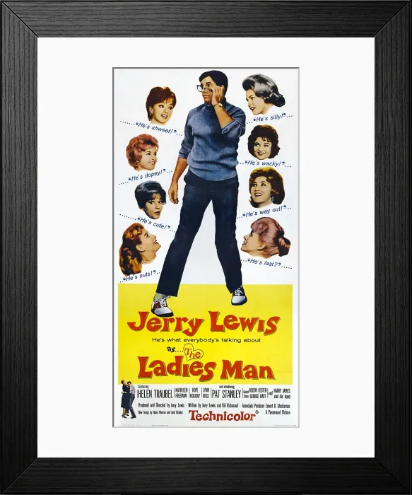 Framed Print : THE LADIES MAN, US poster art, Jerry Lewis, (center), 1961