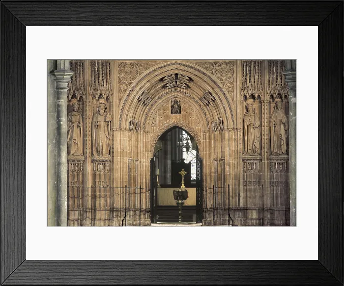 Framed Print : Canterbury Cathedral. 1070-1498. UNITED KINGDOM. ENGLAND. Canterbury. Cathedral. Inside view from the choir stall. Gothic art. Architecture